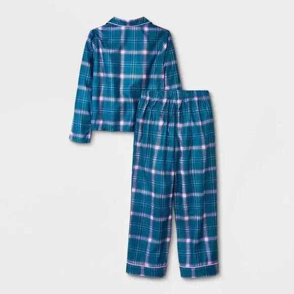 Girls' 2pc Flannel Long Sleeve Coat Pajama Set - art class - Picture 2 of 3